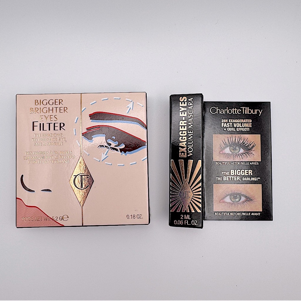 x2 Charlotte Tilbury Duo EXAGGEREYES Big Bright Eyes Filter Eyeshadow & Mascara - Picture 1 of 16